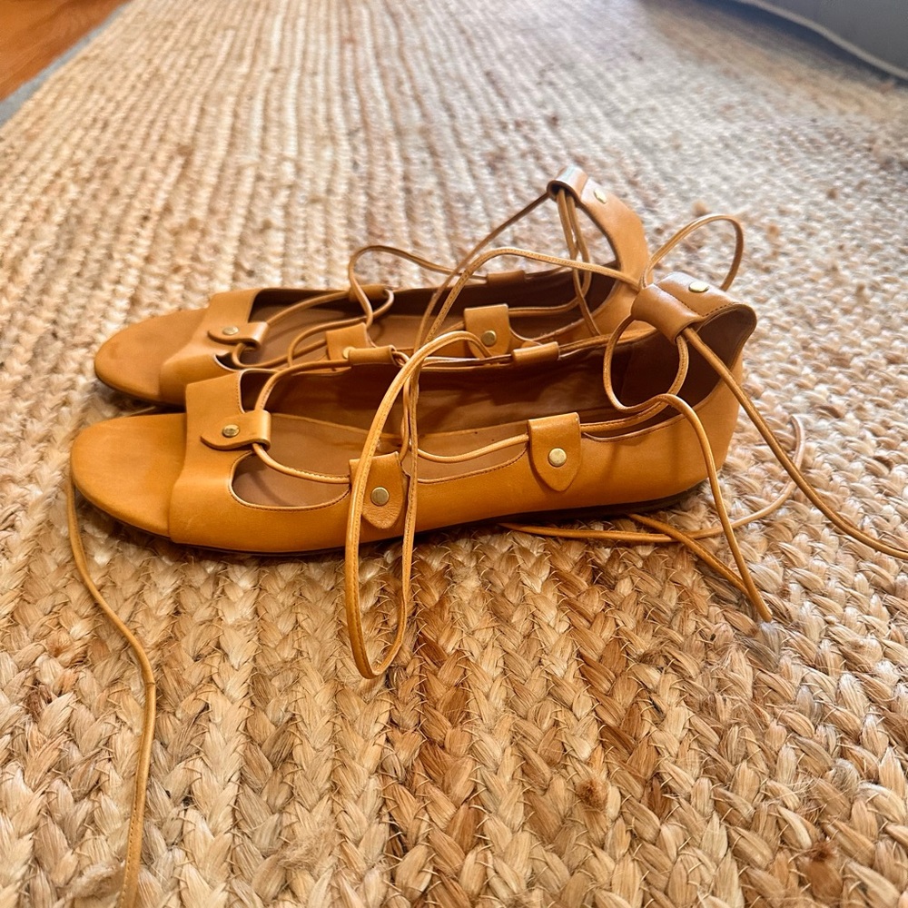 Isabel Marant Brown Lace-Up Flats 41